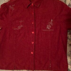 brick red shirt jacket